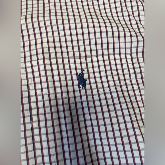 Ralph Lauren Blaire Mens 2XL White Red Blue Gingham Long Sleeve Button Up Shirt - Picture 2 of 7